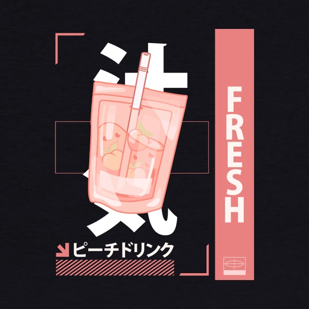 funny retro 90s japanese kawaii peach juice drink carton by jodotodesign